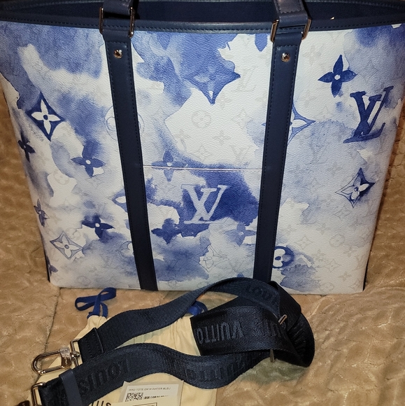 Louis Vuitton Virgil Abloh Watercolor Blue Canvas Giant Monogram Bag & Pouch - Picture 3 of 17